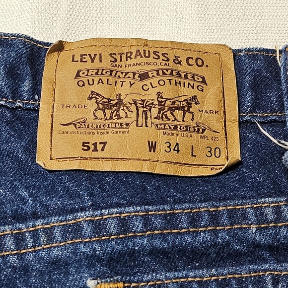 1981 Levis 517 Saddleman Bootcut Orange Tab Jeans 0217 Rigid Preshrunk 33x30 USA - Picture 9 of 16